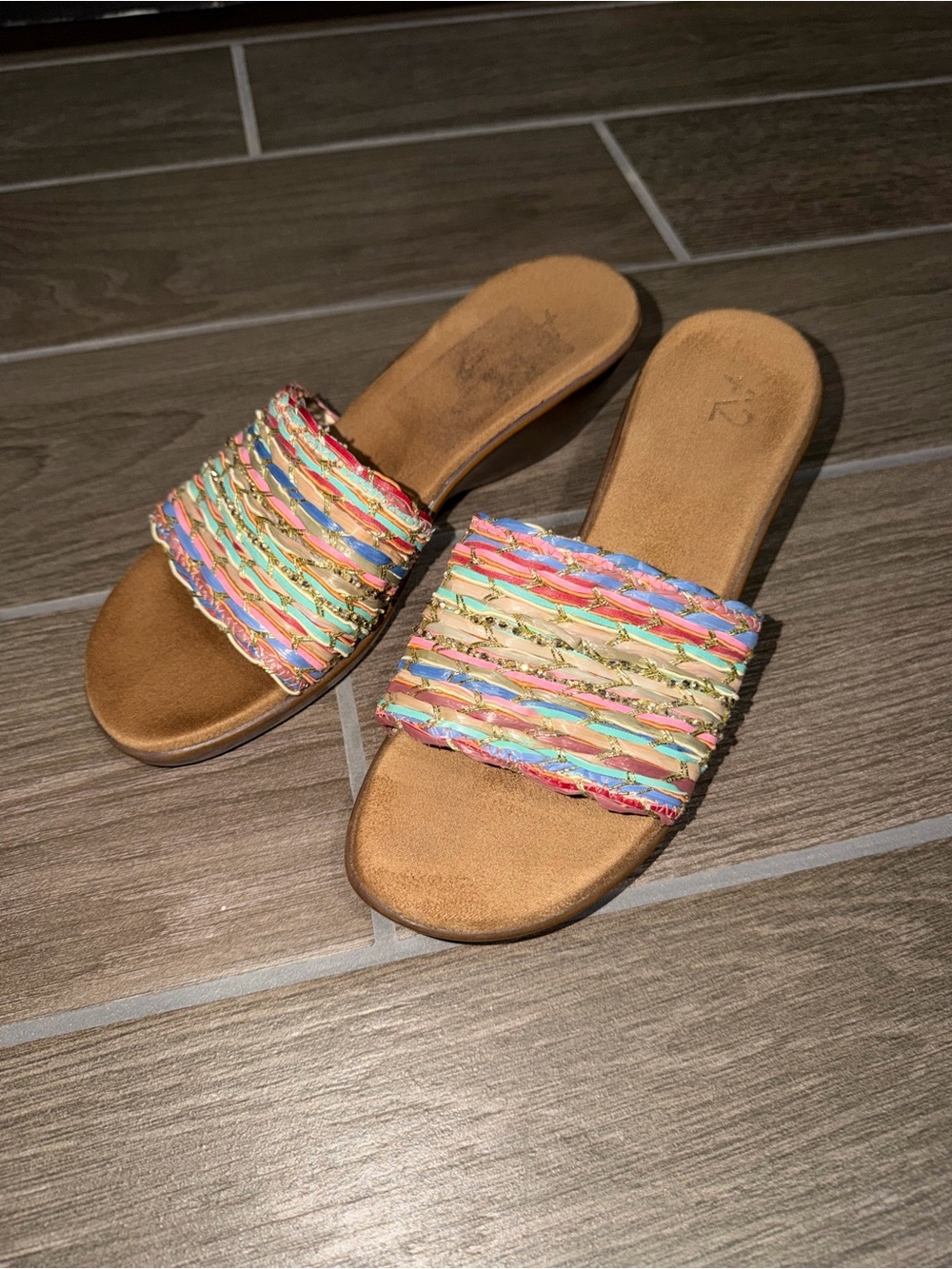 Aerosoles A2 Braided Multicolor Slide Sandals for Women